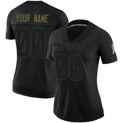Woman's Custom Denver Broncos Limited Black 2020 Salute To Service Jersey -