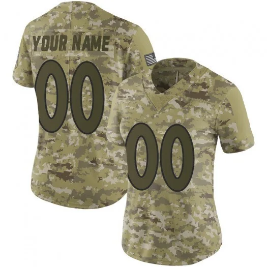 Woman's Custom Denver Broncos Limited Camo 2018 Salute to Service Jersey -
