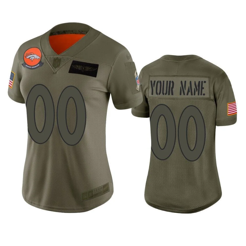 Woman's Denver Broncos Custom Camo 2019 Salute to Service Limited Jersey -