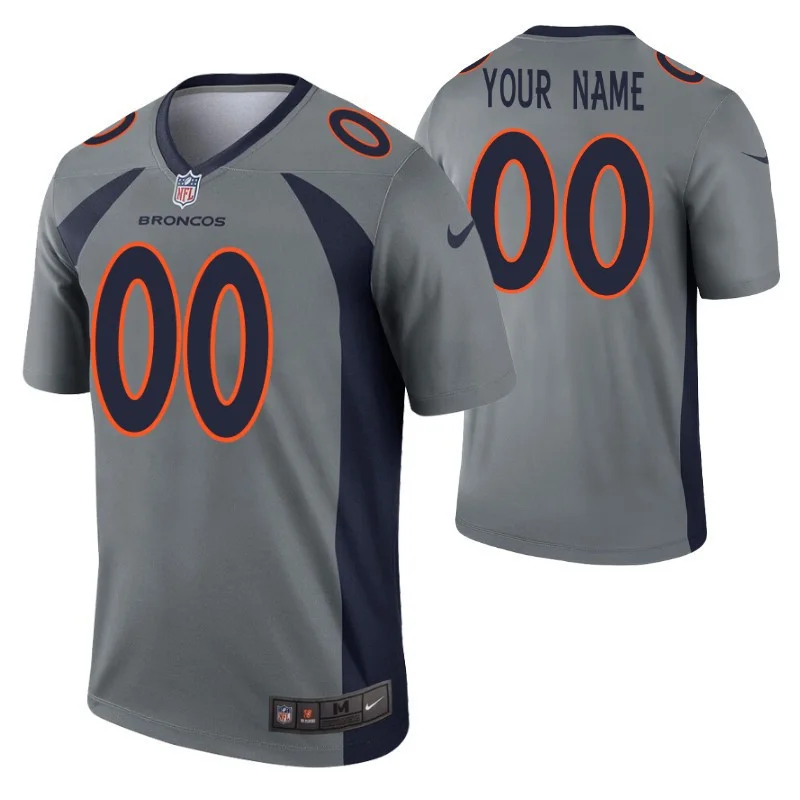 Youth's Custom Denver Broncos Jersey Gray Inverted Legend Edition -