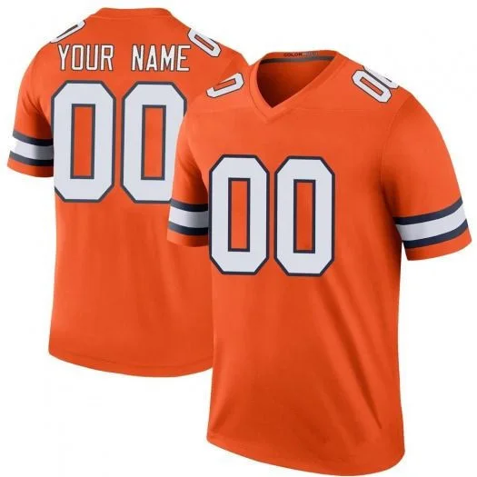 Youth's Custom Denver Broncos Legend Orange Color Rush Jersey -
