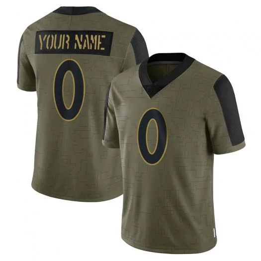 Youth's Custom Denver Broncos Limited Olive 2021 Salute To Service Jersey -