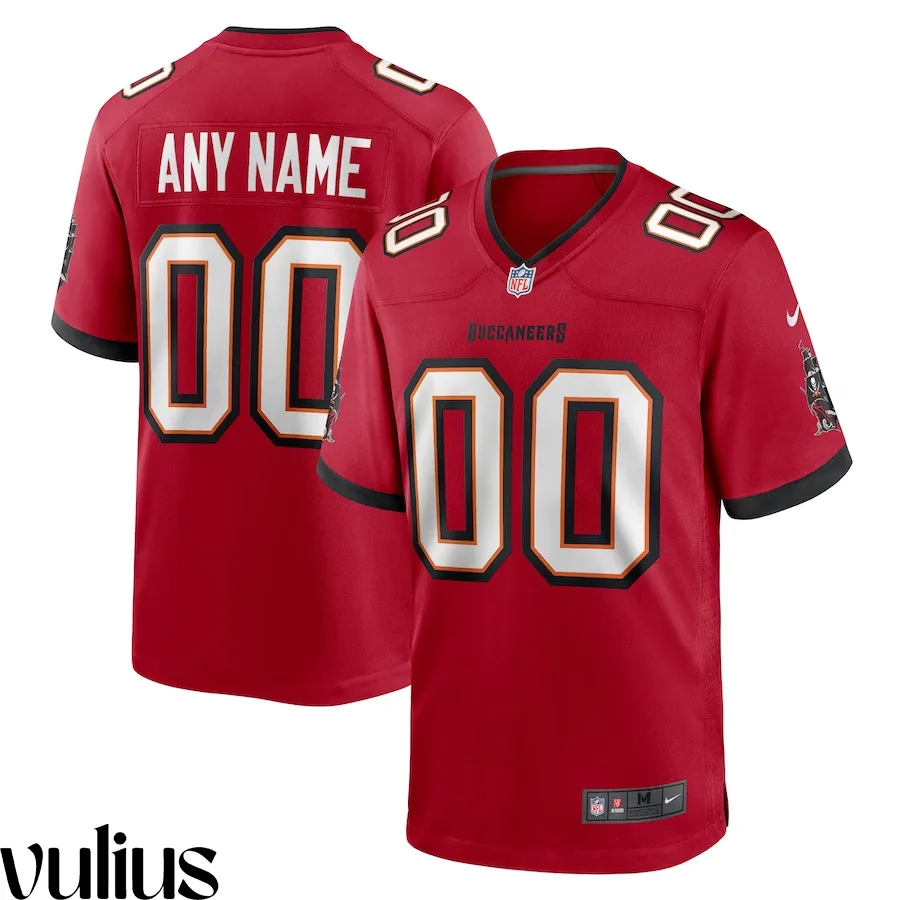 Custom Bucs Jersey, Red Men's, Home Game Custom Jersey -