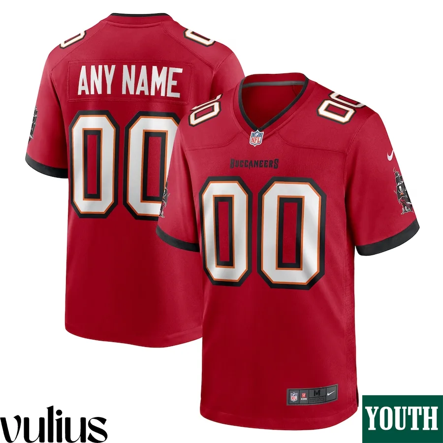 Custom Bucs Jersey, Red Youth's, Home Game Custom Jersey -