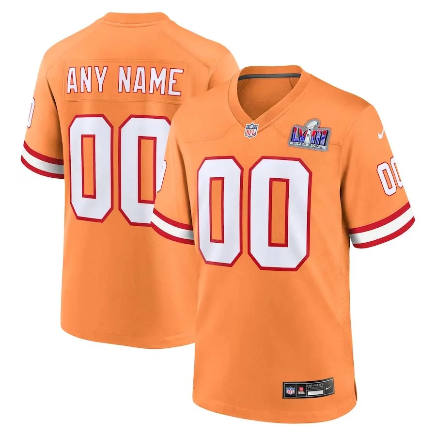 Custom Men Tampa Bay Buccaneers Secondary Super Bowl LVIII Alternate Throwback Game Jersey -