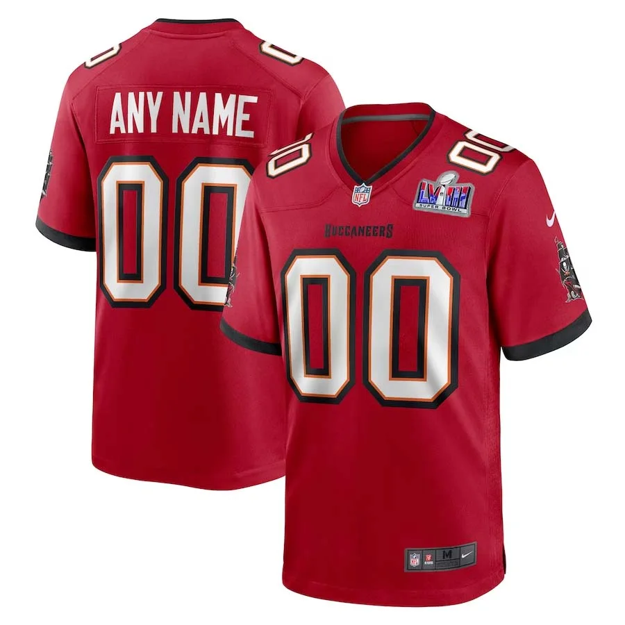 Men Custom Tampa Bay Buccaneers Super Bowl LVIII Red Custom Home Game Jersey -