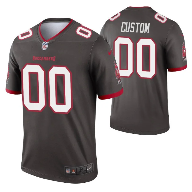 Men's Custom #00 Tampa Bay Buccaneers Pewter Legend Jersey -