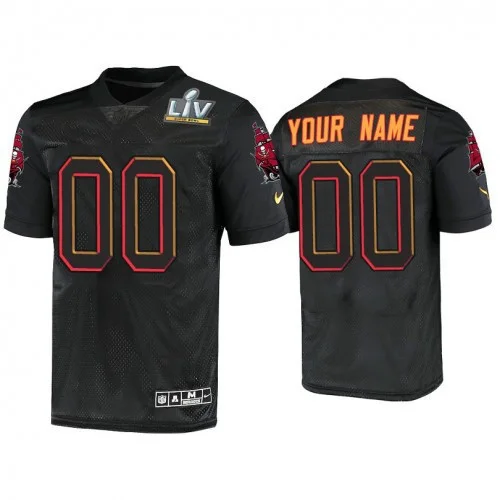 Men's Custom 2021 Tampa Bay Buccaneers #00 Black Super Bowl LIV Jersey -
