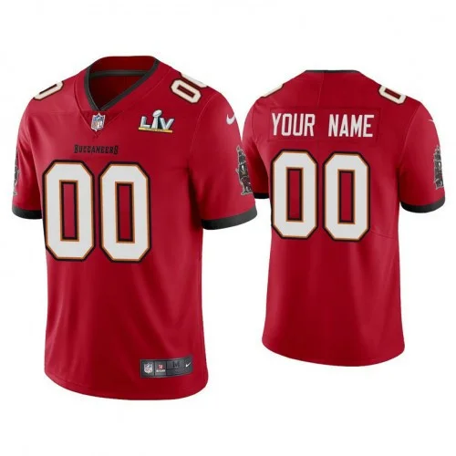 Men's Custom 2021 Tampa Bay Buccaneers #00 Red Super Bowl LIV Red Vapor Limited Jersey -
