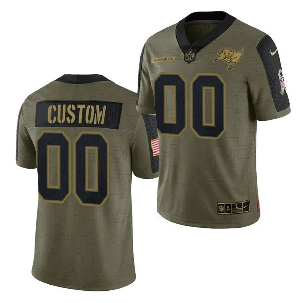 Men's Custom Tampa Bay Buccaneers 2021 Salute To Service Jersey - Limited Olive -