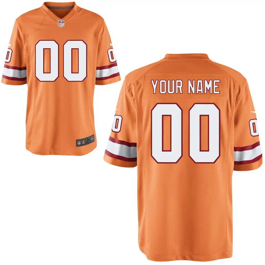 Men's Custom Tampa Bay Buccaneers Alternate Jersey - Game Orange -