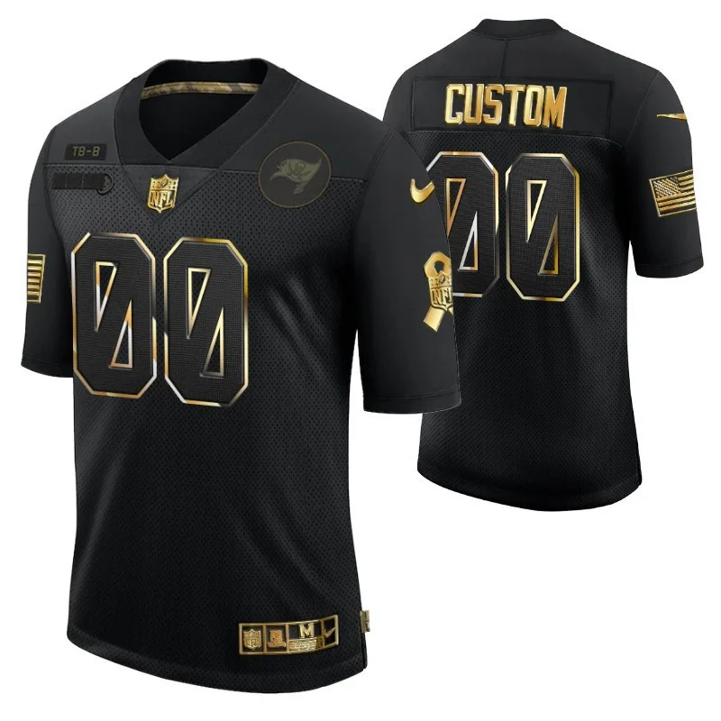 Men's Golden Limited Black #00 Custom Tampa Bay Buccaneers Jersey -