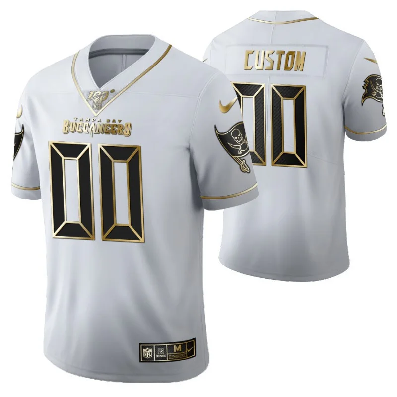 Men's Tampa Bay Buccaneers Custom Golden Edition White Vapor Limited Jersey -