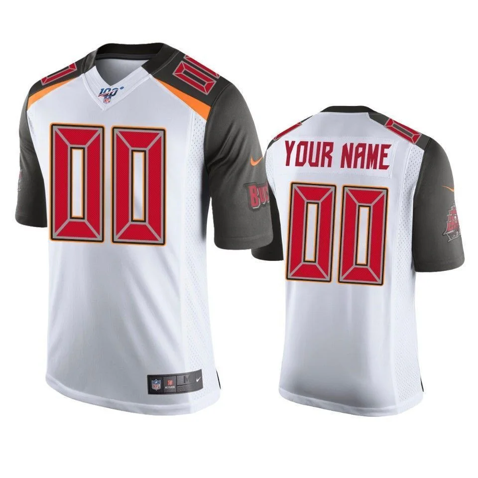 Men's Tampa Bay Buccaneers Custom White 100th Season Vapor Limited Jersey -