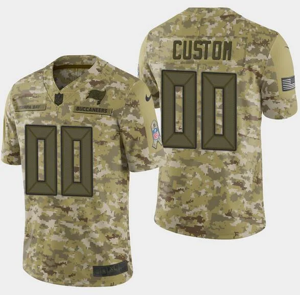 Men's Tampa Bay Buccaneers Customized Camo Salute To Service Limited Stitched Jersey -