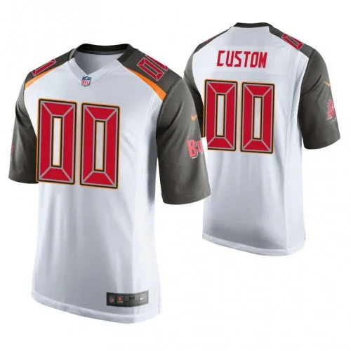 Men's Tampa Bay Buccaneers White Game Customized Jersey -