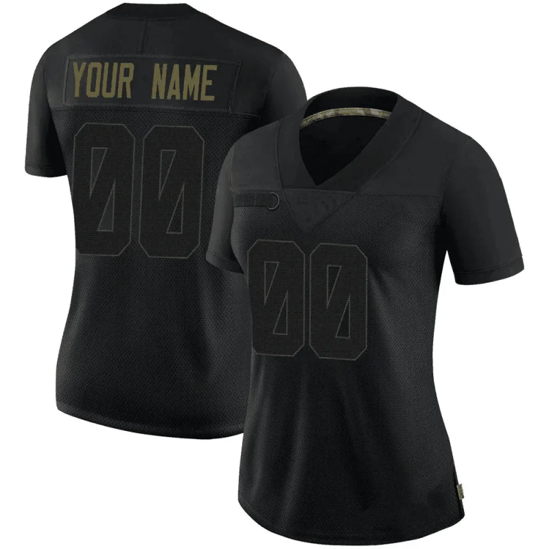 Woman's Custom Tampa Bay Buccaneers 2020 Salute To Service Jersey - Limited Black -