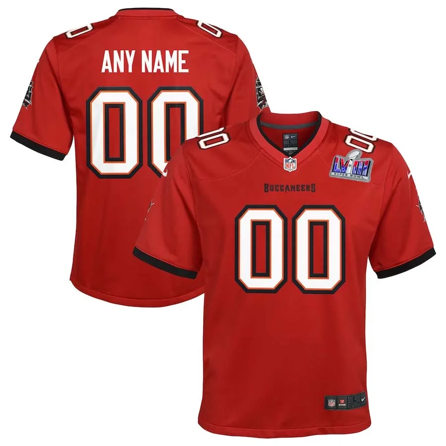 Youth Custom Tampa Bay Buccaneers Super Bowl LVIII Red Custom Home Game Jersey -