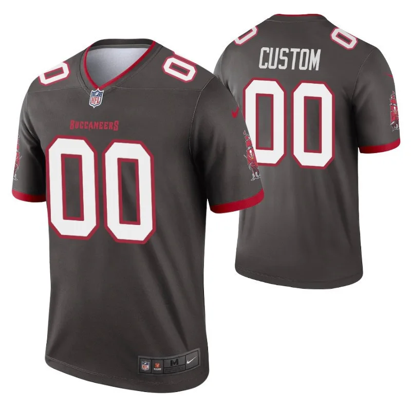 Youth's Custom #00 Tampa Bay Buccaneers Pewter Legend Jersey -