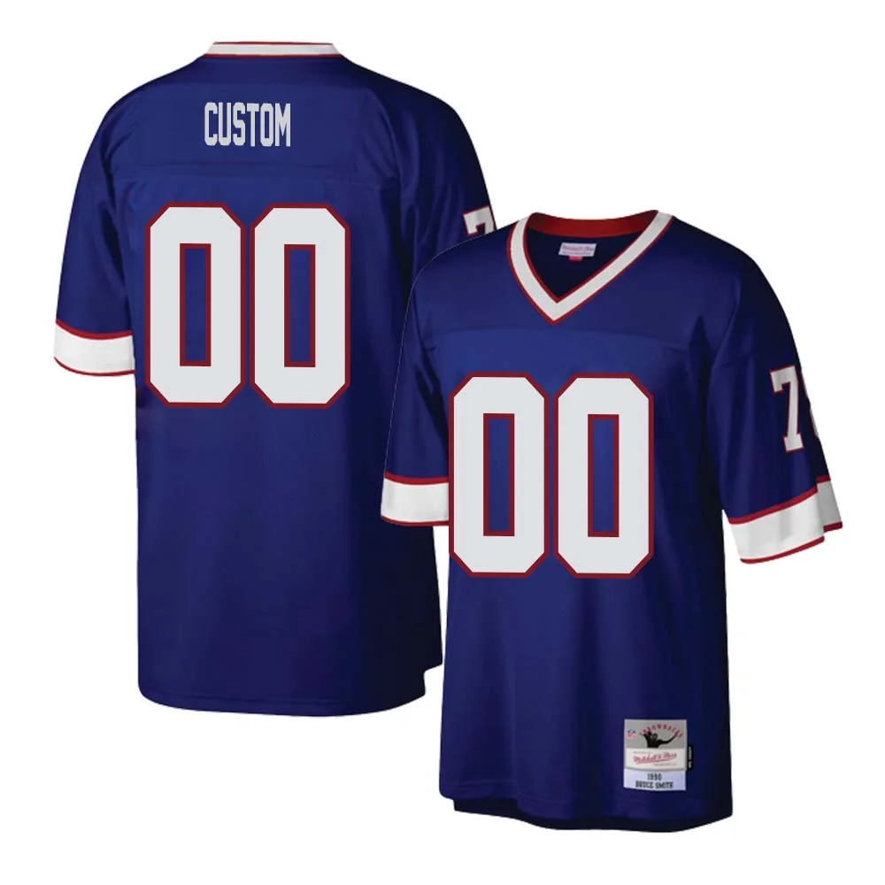 Custom Men Mitchell & Ness Royal Buffalo Bills Retired Player  Jersey