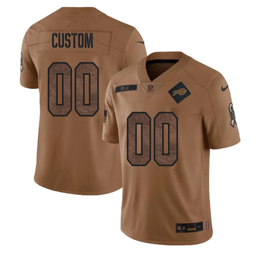 Men Custom Buffalo Bills 2023 Salute To Service Limited Jersey Brown -