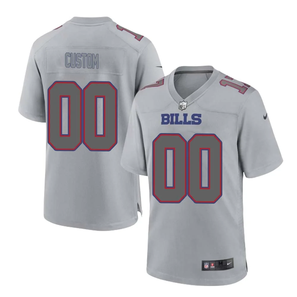 Men Custom Buffalo Bills Atmosphere Jersey Grey -