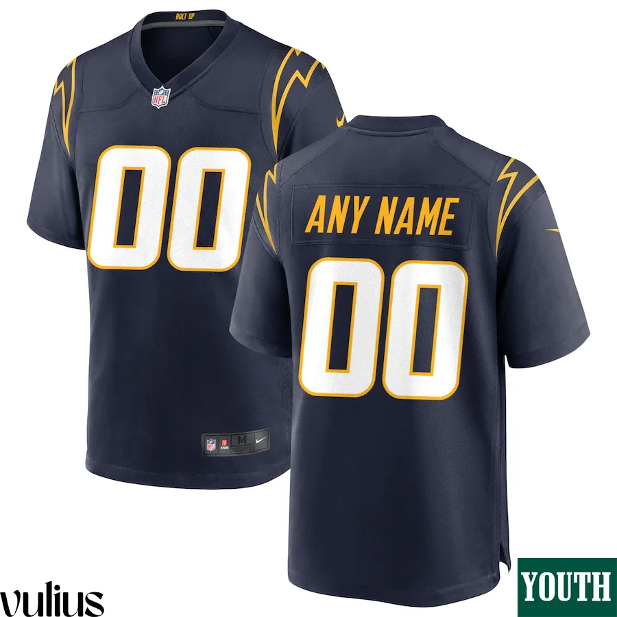 Custom Chargers Jersey, Navy Youth's, Alternate Custom Game Jersey -