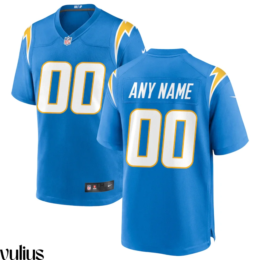 Custom Chargers Jersey, Powder Blue Men's, Home Custom Game Jersey -