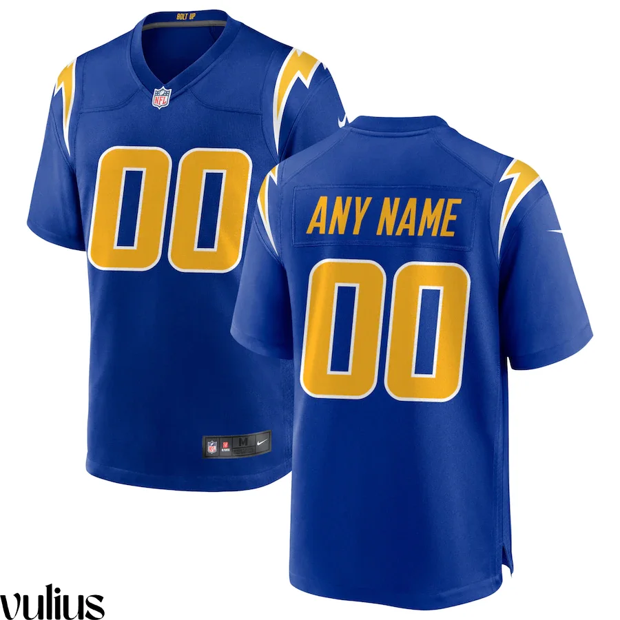 Custom Chargers Jersey, Royal Men's, Alternate Custom Game Jersey -