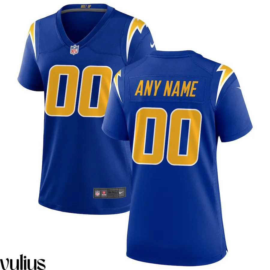 Custom Chargers Jersey, Royal Woman's, Alternate Custom Game Jersey -