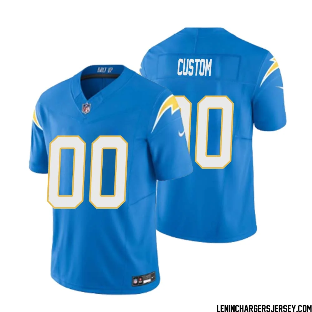 Men Custom Powder Blue Los Angeles Chargers Vapor F.U.S.E. Limited Jersey -