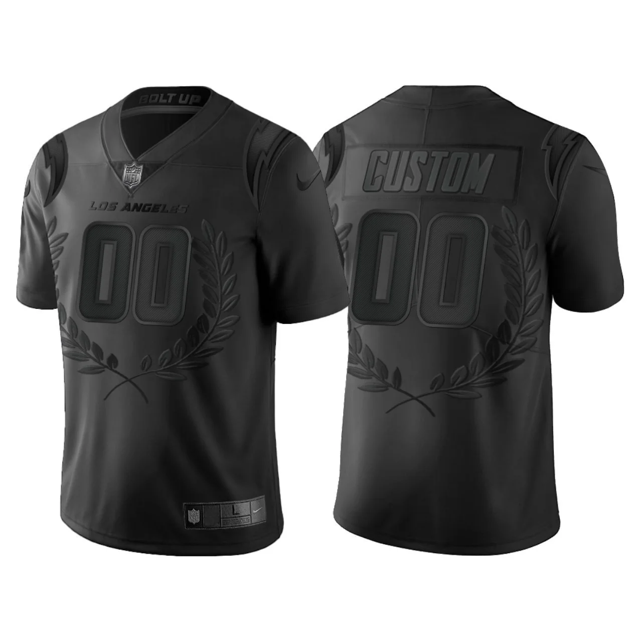 Men's Los Angeles Chargers #00 Custom Black limited edition collection Jersey -