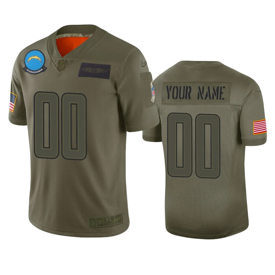 Men's Los Angeles Chargers Custom Camo 2019 Salute to Service Limited Jersey -