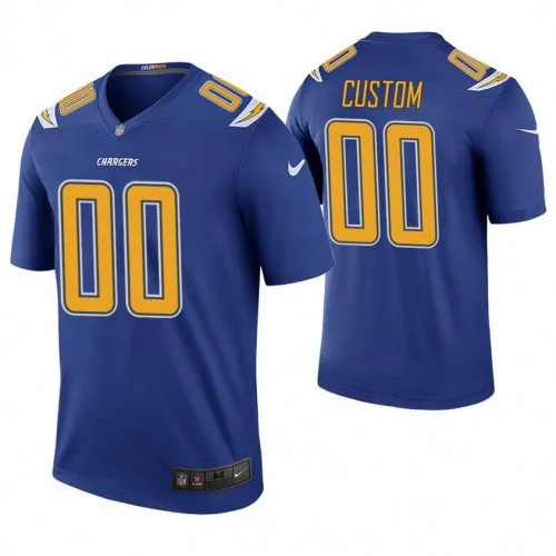 Men's Los Angeles Chargers Royal Color Rush Legend Customized Jersey -