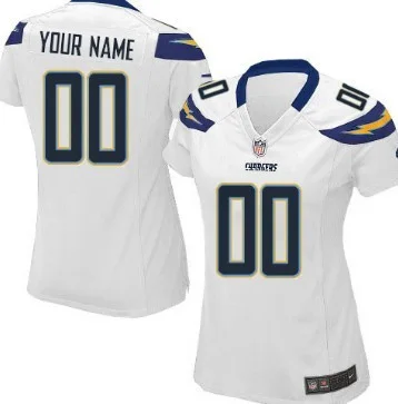 Woman's Los Angeles Chargers Customized White Limited Jersey -