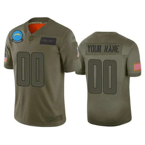 Youth's Custom Los Angeles Chargers #00 Camo 2019 Salute to Service Limited Jersey -
