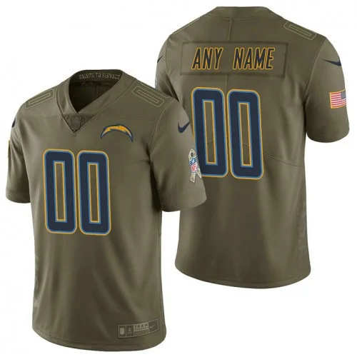 Youth's Los Angeles Chargers Olive 2017 Salute to Service Limited Customized Jersey -