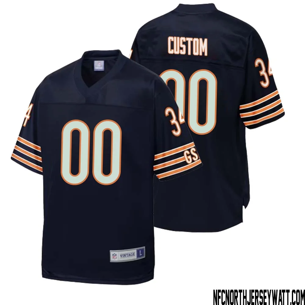 Men Custom NFL Pro Line Navy Chicago Bears Retired Player  Jersey