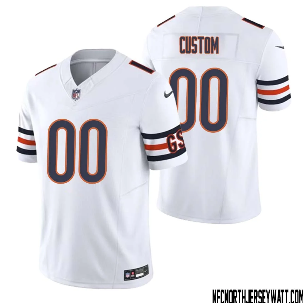Men Custom White Chicago Bears Vapor F.U.S.E. Limited Jersey -