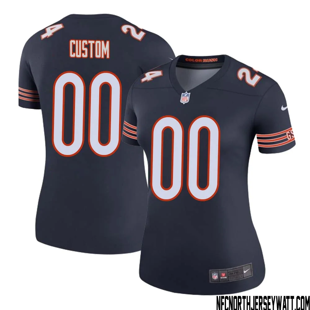 Woman Custom Navy Chicago Bears Color Rush Legend Jersey -