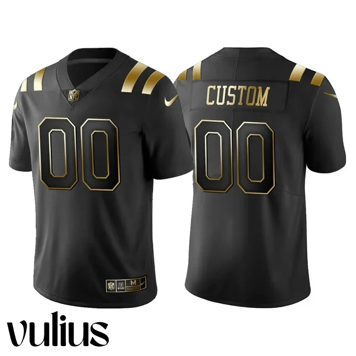 Custom Colts Jersey, Black Men's Jersey, 2020 Black Golden Limited Jersey -
