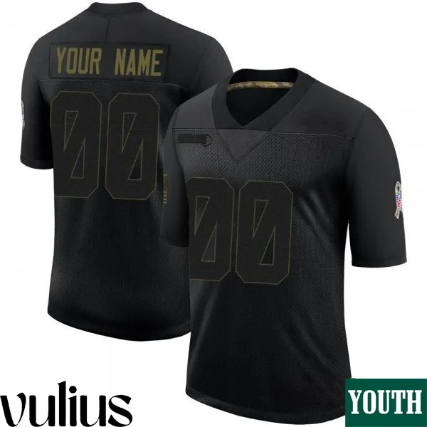 Custom Colts Jersey, Black Youth's Jersey, 2020 Salute To Service Jersey -