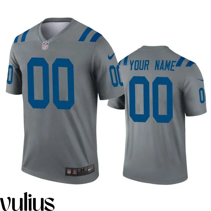 Custom Colts Jersey, Grey Men's Jersey, Inverted Legend Jersey -