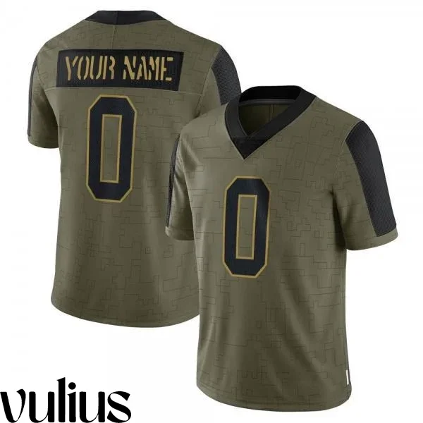 Custom Colts Jersey, Olive Men's Jersey, 2021 Salute To Service Jersey -