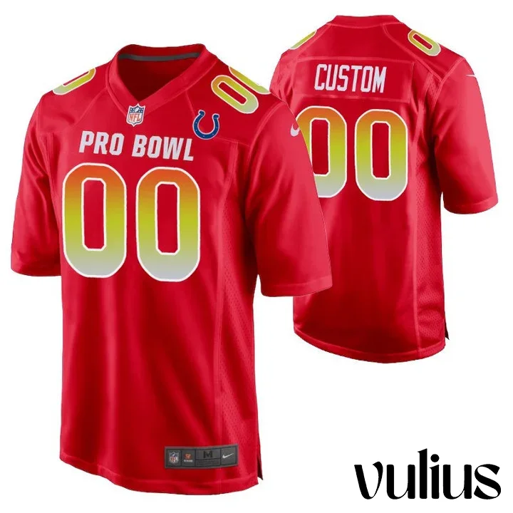 Custom Colts Jersey, Red Men's Jersey, 2019 Pro Bowl Game Jersey -