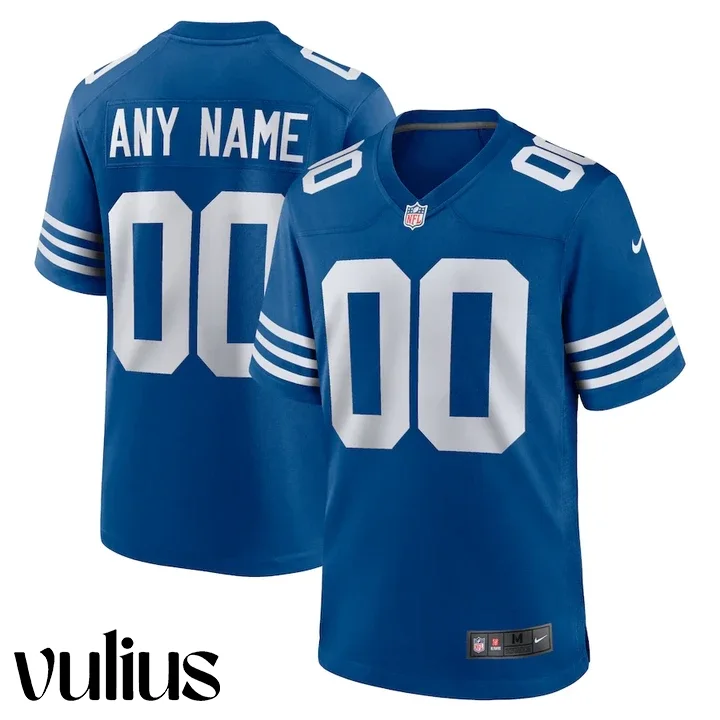 Custom Colts Jersey, Royal Men's Jersey, Alternate Custom Jersey -