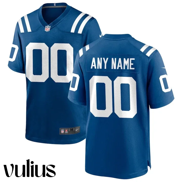 Custom Colts Jersey, Royal Men's Jersey, Custom Home Game Jersey -