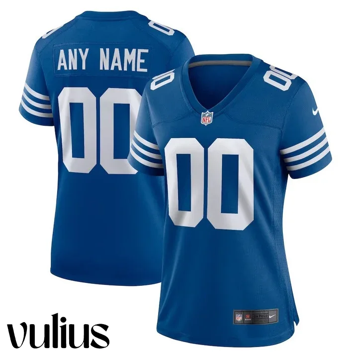 Custom Colts Jersey, Royal Woman's Jersey, Alternate Custom Jersey -