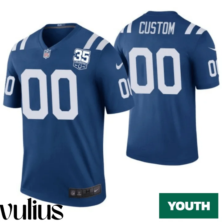 Custom Colts Jersey, Royal Youth's Jersey, 35th Anniversary Color Rush Legend Jersey -