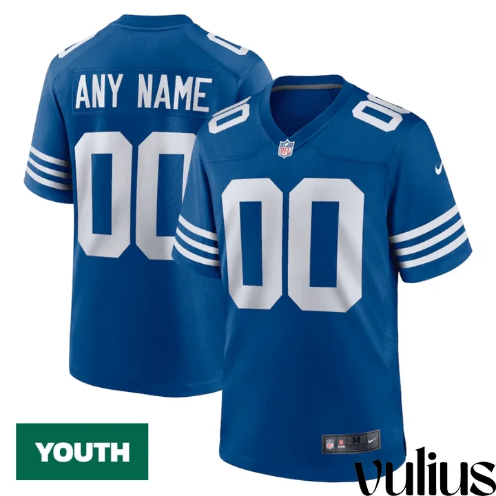 Custom Colts Jersey, Royal Youth's Jersey, Alternate Custom Jersey -